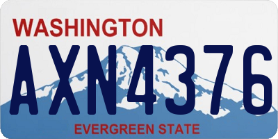 WA license plate AXN4376