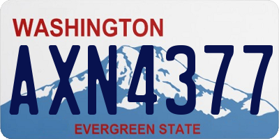WA license plate AXN4377