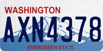 WA license plate AXN4378