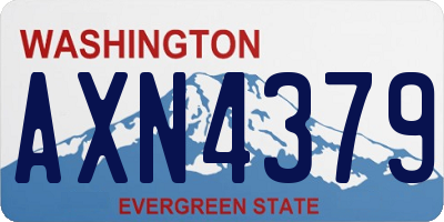 WA license plate AXN4379