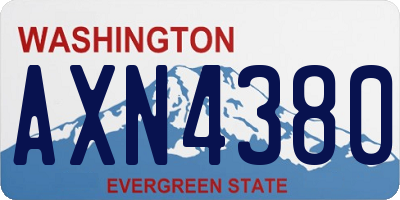 WA license plate AXN4380