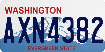 WA license plate AXN4382
