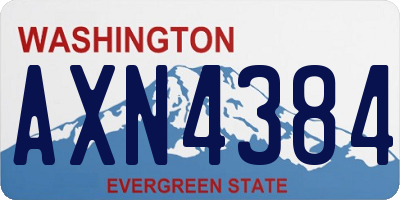 WA license plate AXN4384