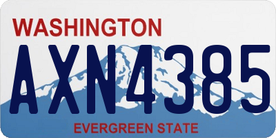 WA license plate AXN4385