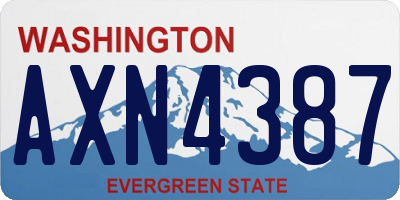 WA license plate AXN4387