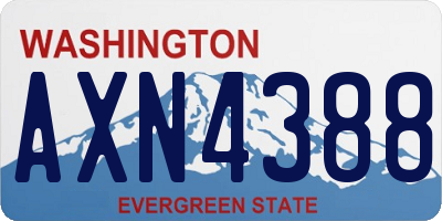 WA license plate AXN4388