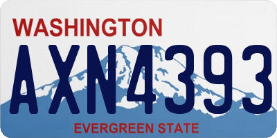 WA license plate AXN4393