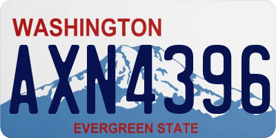 WA license plate AXN4396