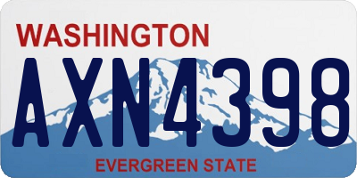 WA license plate AXN4398