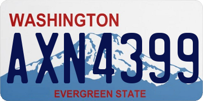 WA license plate AXN4399