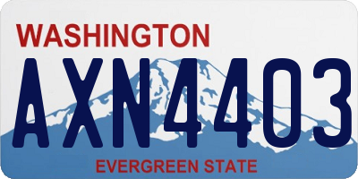 WA license plate AXN4403