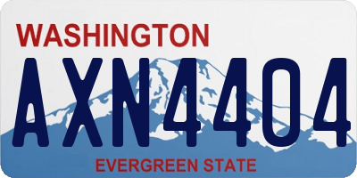 WA license plate AXN4404