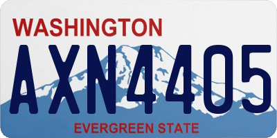 WA license plate AXN4405