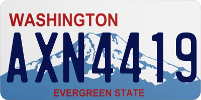 WA license plate AXN4419