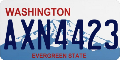 WA license plate AXN4423