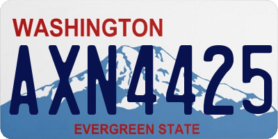 WA license plate AXN4425