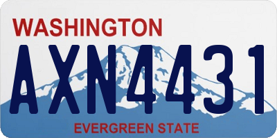 WA license plate AXN4431