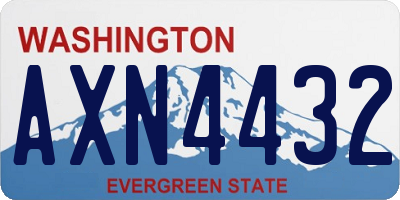 WA license plate AXN4432