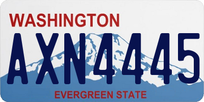 WA license plate AXN4445