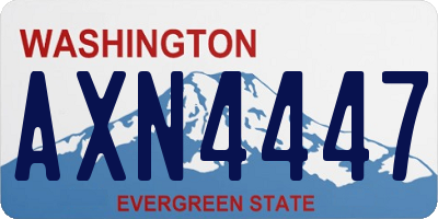 WA license plate AXN4447