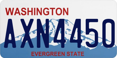 WA license plate AXN4450
