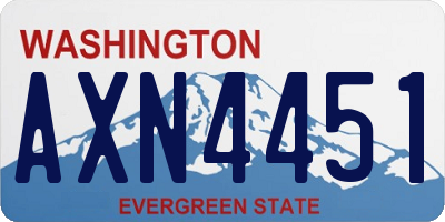 WA license plate AXN4451