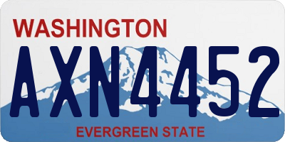 WA license plate AXN4452