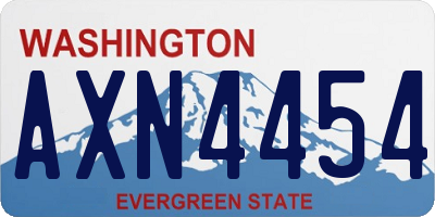 WA license plate AXN4454