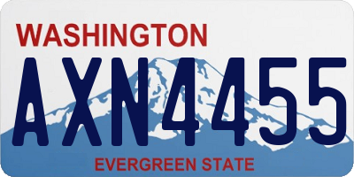 WA license plate AXN4455