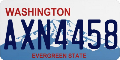 WA license plate AXN4458