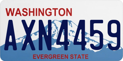 WA license plate AXN4459
