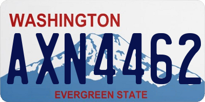 WA license plate AXN4462