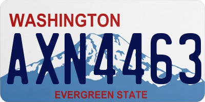 WA license plate AXN4463