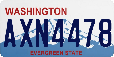 WA license plate AXN4478