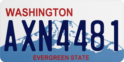 WA license plate AXN4481
