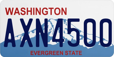 WA license plate AXN4500