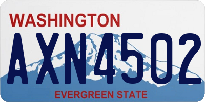WA license plate AXN4502