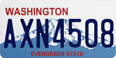 WA license plate AXN4508