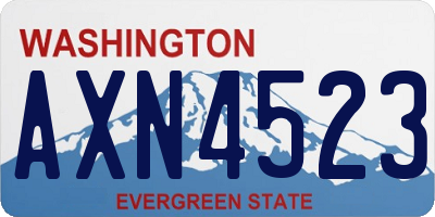 WA license plate AXN4523