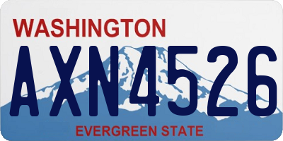 WA license plate AXN4526