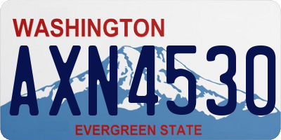 WA license plate AXN4530