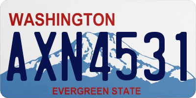 WA license plate AXN4531
