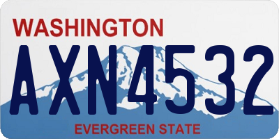 WA license plate AXN4532