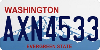 WA license plate AXN4533