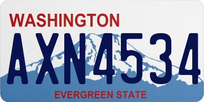 WA license plate AXN4534