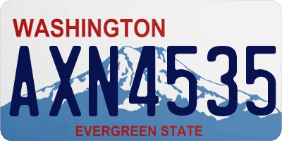 WA license plate AXN4535