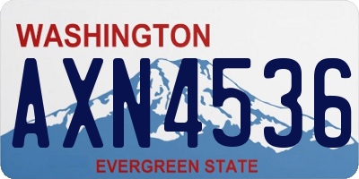 WA license plate AXN4536