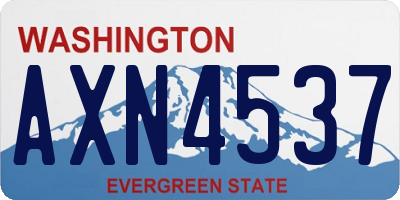 WA license plate AXN4537