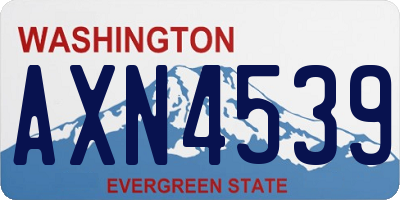 WA license plate AXN4539