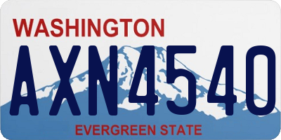 WA license plate AXN4540